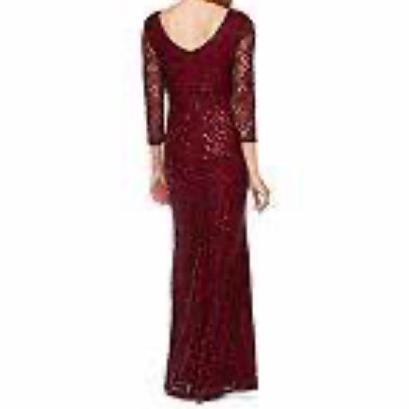 Blu Sage Burgundy Sequin gown - Picture 3 of 9